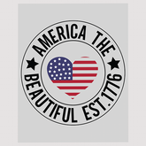 Classic Circular "America The Beautiful Est. 1776" Ready to Press DTF Transfer